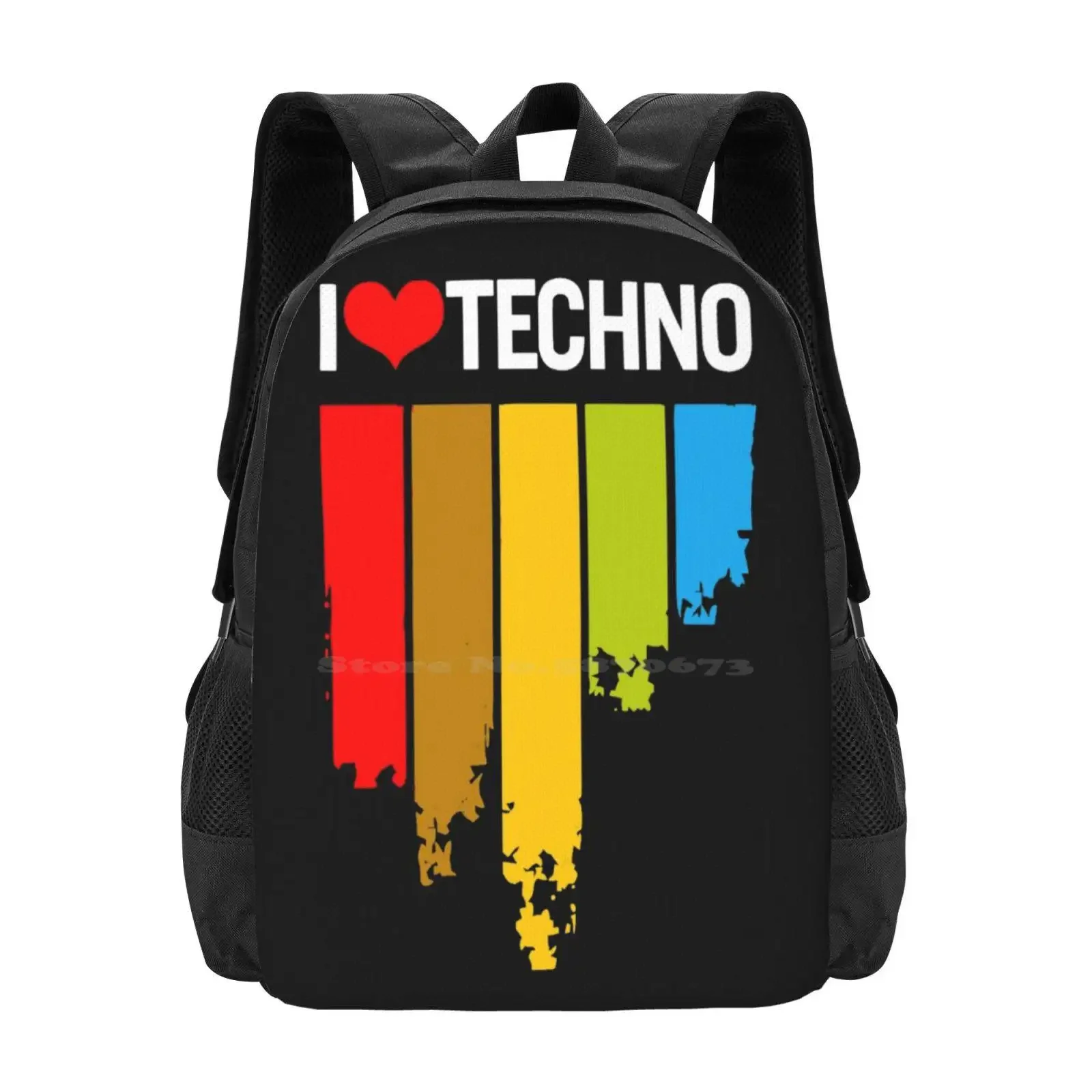 

I Love Techno Hot Sale Schoolbag Backpack Fashion Bags I Love Techno