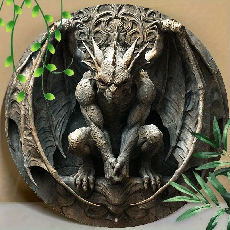 

Round Aluminium Demon Statue: Office, Bedroom, Coffee Shop, Bar, Living Room Decoration - Wall Art, Decorative Wall Poster