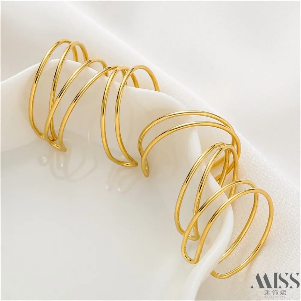 14K الذهب ملفوفة السلس مزدوجة حبلا مزدوجة سلك حلقة DIY بها بنفسك اكسسوارات كليب حبة لف خاتم مزدوج الدائري المواد #5