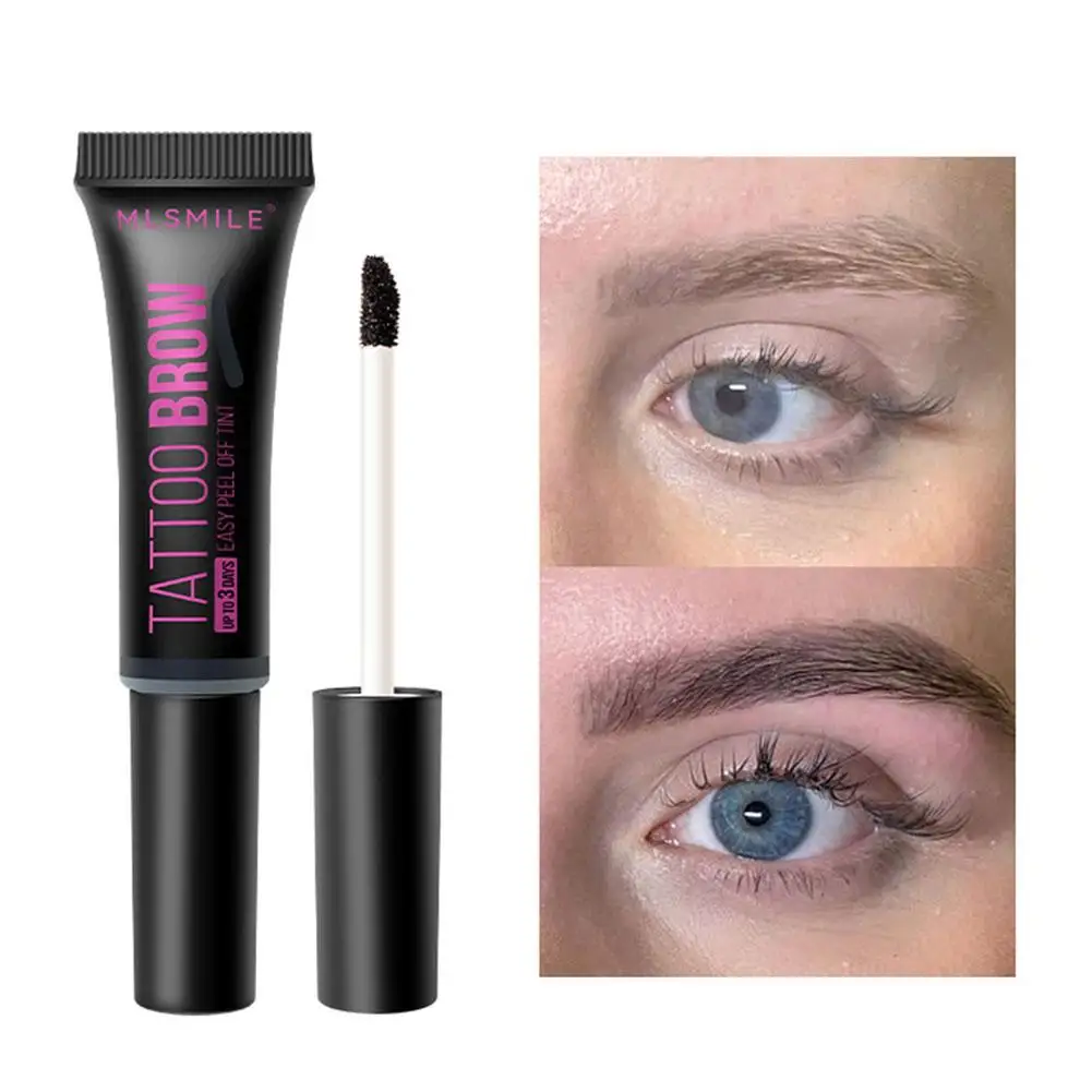 Eye Brow Tattoo Tint, Peel Off Sobrancelha Creme Up, Eyeliner Freckles, Faça Enhancer Gel, Cosmetic Dye Tool, impermeável, 3 cores, J9J0