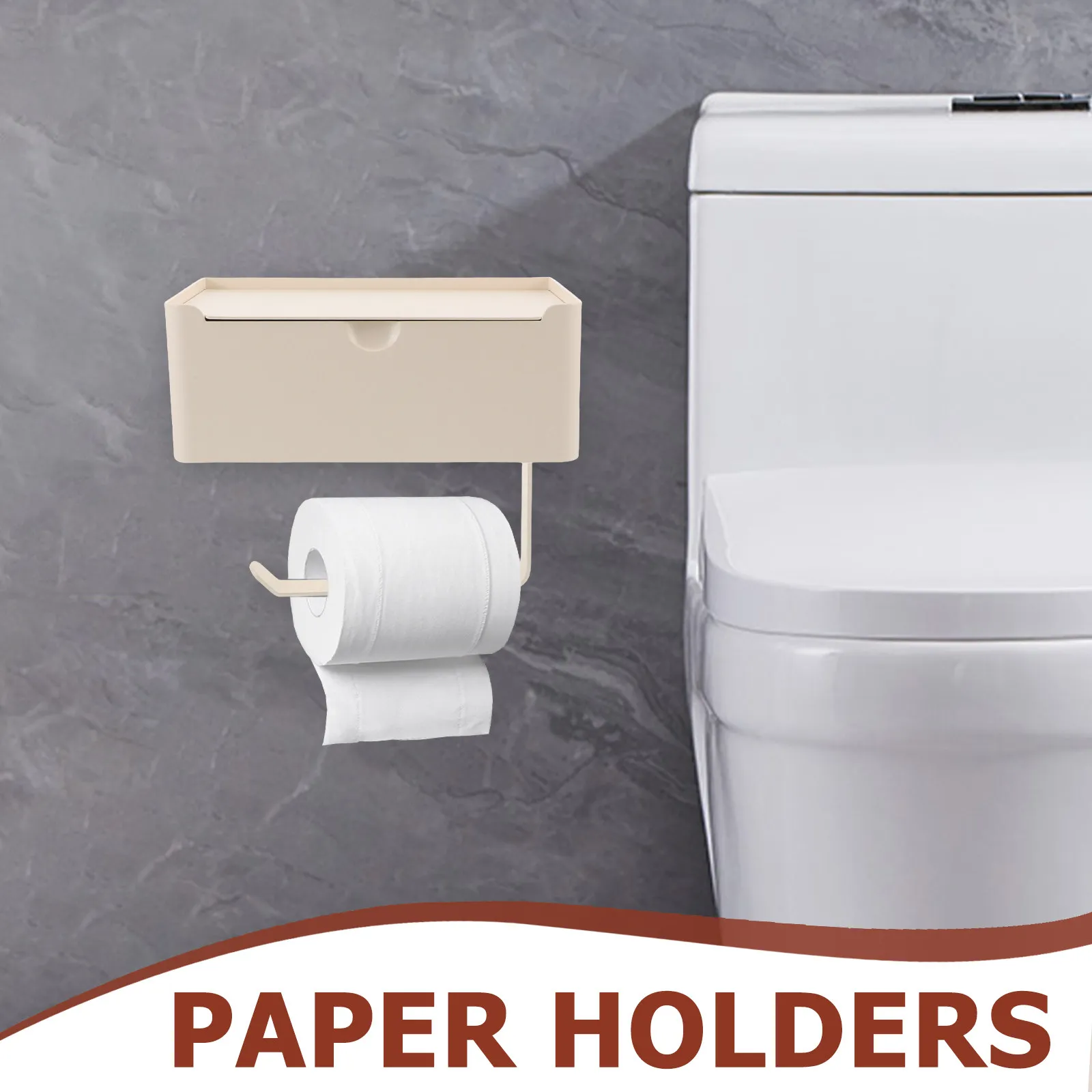 Foldable Wall-Mounted Bathroom Garbage Bag Holder Waterproof Toilet Paper Holder No-Drill Space-Saving Punch-Free Tissue Storage