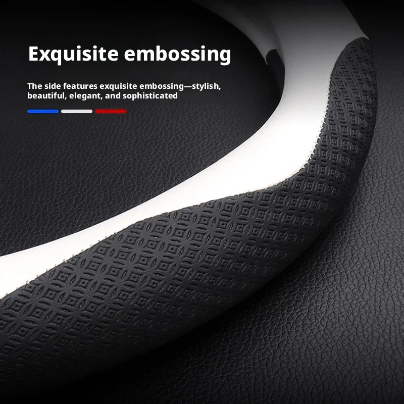 Fit 14.5-15in carbon fiber patterned steering wheel cover suitable for Peugeot 208 GT, 308 GT/GTi, 408 X, 508 SW GT, RCZ GT Line view 3