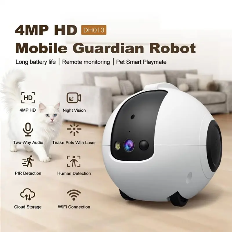 ABFN-APP-Control 4MP Mobile Intelligent Robot Camera Battery-Operated Wireless Pet/Elderly Baby Security Surveillance System