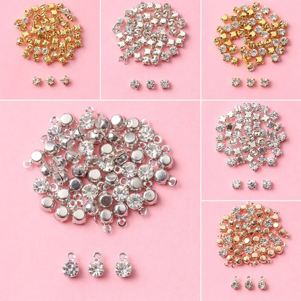 50pcs High Quality Craft Sewing Buckle Patchwork Decoration Necklace Buttons DIY Doll Clothes Rhinestone Buckles Mini Button