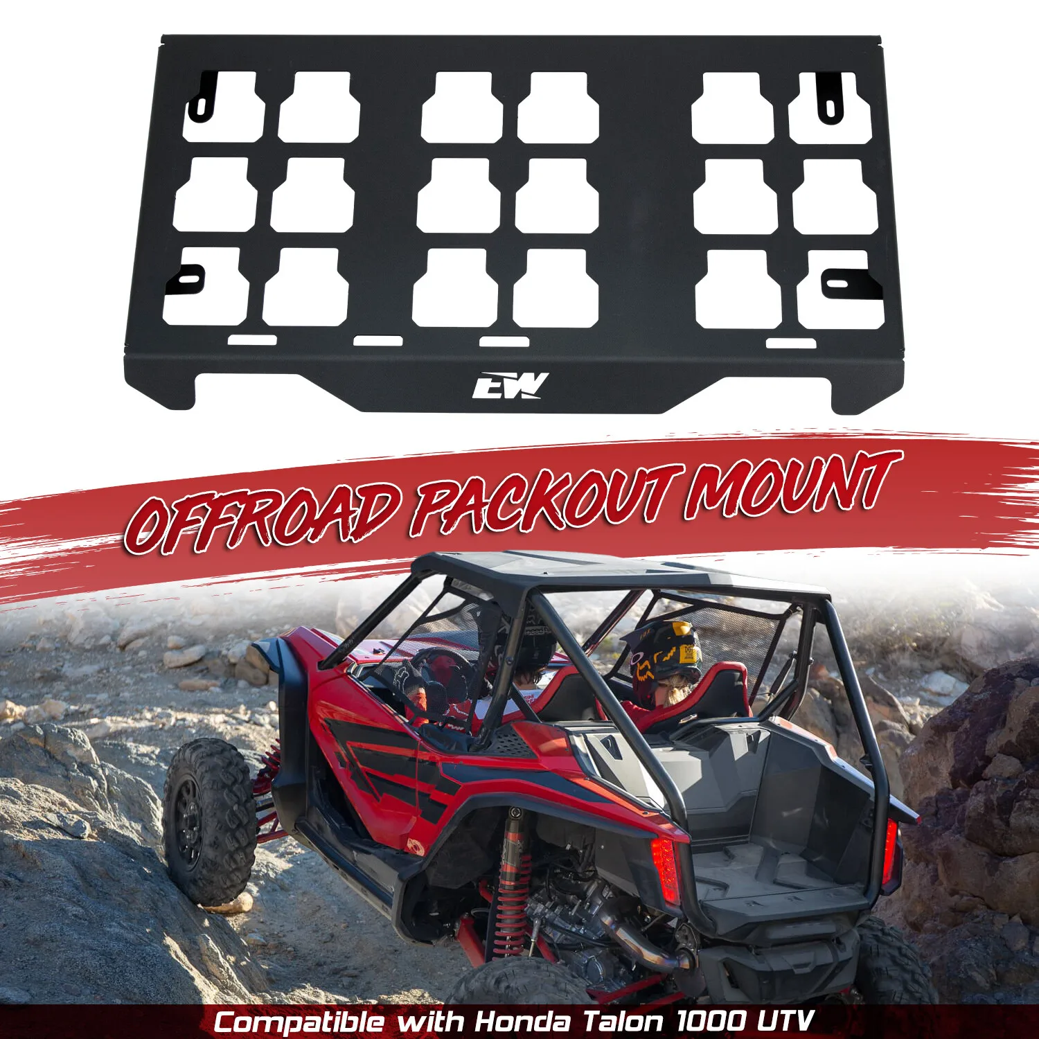 

SUVWINNER Packout Mount For Honda Talon Cargo Bed -Large 1.5 Black Powder Coated