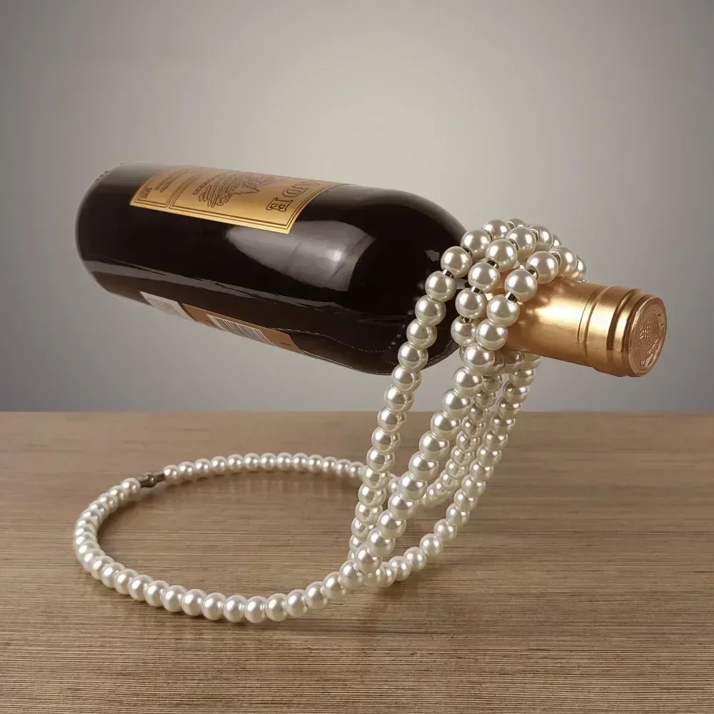 Creative Pearl Necklace Wine Rack Suspended Wine Rack Home Desktop Decoration Bar Cabinet Display Stand Shelf Gifts