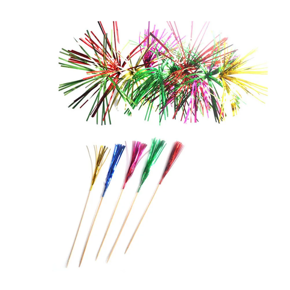 400 Pcs Fireworks Cocktail Decorative Firworkwork Food Troppers Handmade Bamboo Toothpicks Martini