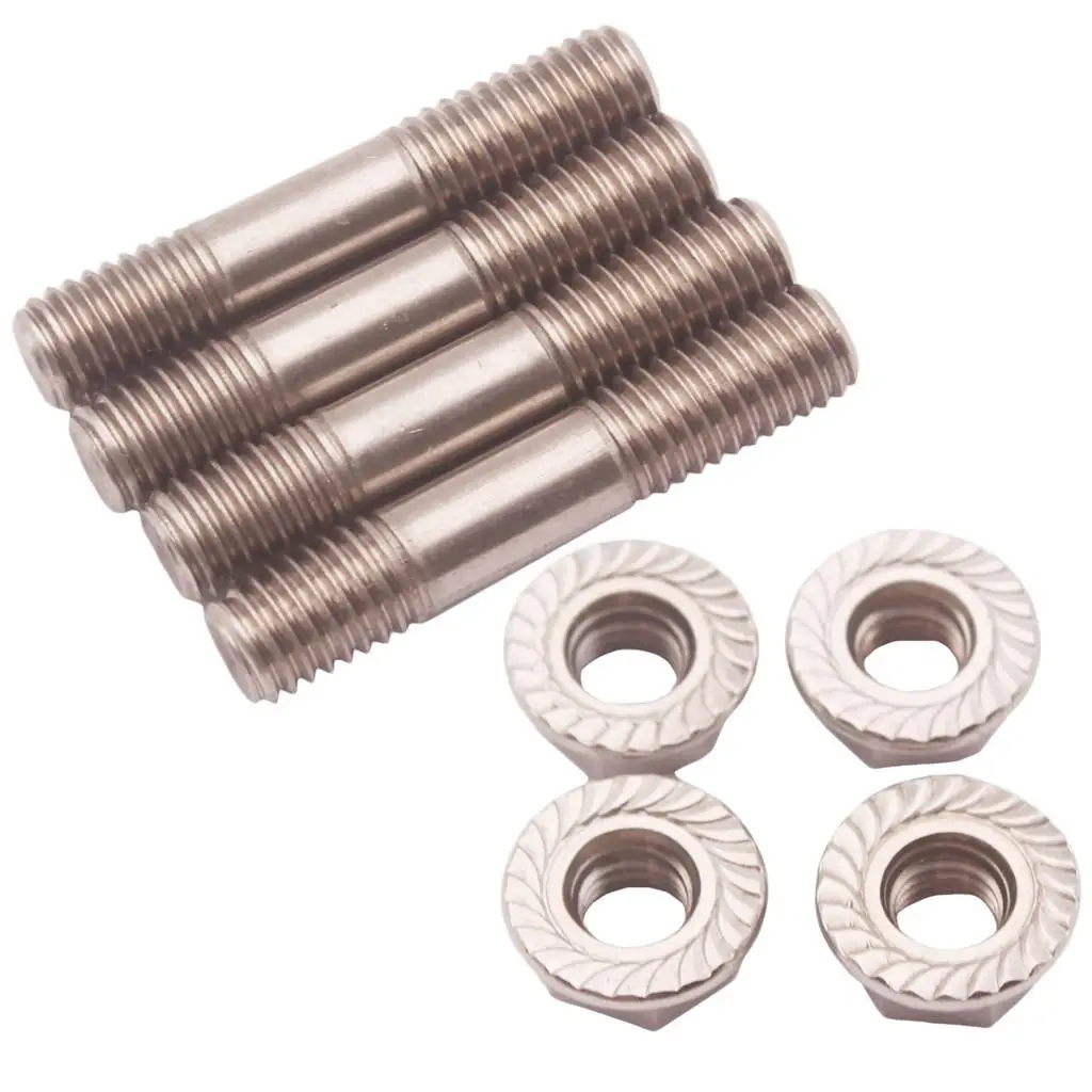 4PCS/Set 304 M8X1.25 Stud & Flange Nuts 42mm for T25 T28 Exhaust