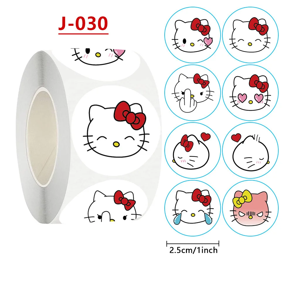 500pcs/Roll Cartoon Sanrio Stickers Kawaii Hello Kitty Kuromi Melody Diy Pvc Laptop Decals Decoration Stiker Kid Reward Gift Toy