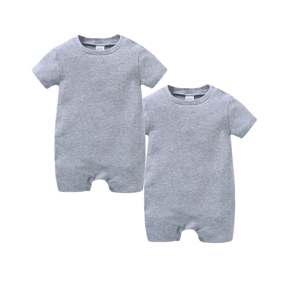 Kavkas Baby Boy Girl Rompers 2 Pcs/lot 100% Cotton Solid Design 0-12 Months Newborn Child Clothes