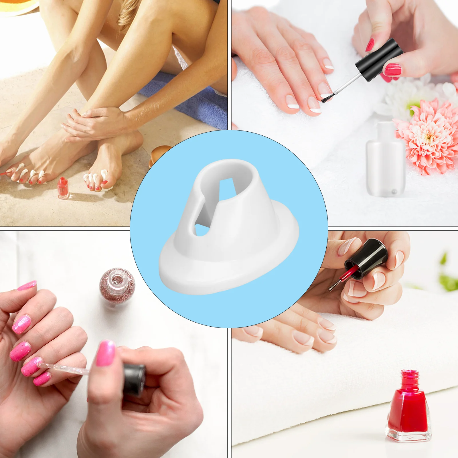 

6pcs Silicone Polish Seat Durable Lightweight Organizer Portable Art Tool For Salon Home Use Anti-Spill Stand Nail Gel Bottle