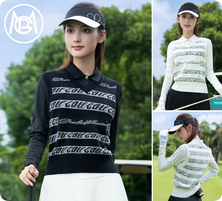 

Женская одежда для гольфа PGM, осень/зима 2022, новая теплая верхняя спортивная одежда с v-образным вырезом, топ, женская майка YF862