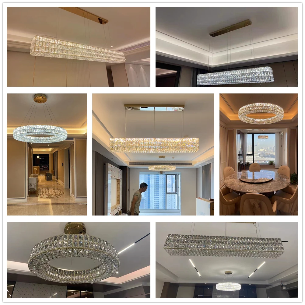 YEBMLP كريستال قلادة ضوء الثريا الحديثة ديكور داخلي شنق مصباح لغرفة المعيشة غرفة نوم غرفة الطعام المطبخ جزيرة الخفيفة