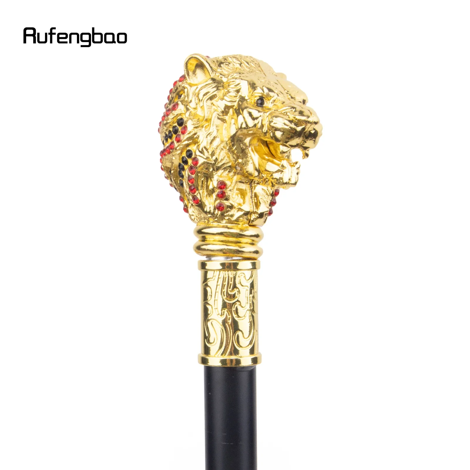 Mango de cabeza de león Rojo Dorado, bastón de moda para fiesta, bastón decorativo para caminar, perilla de Crosier elegante, bastón de 91cm