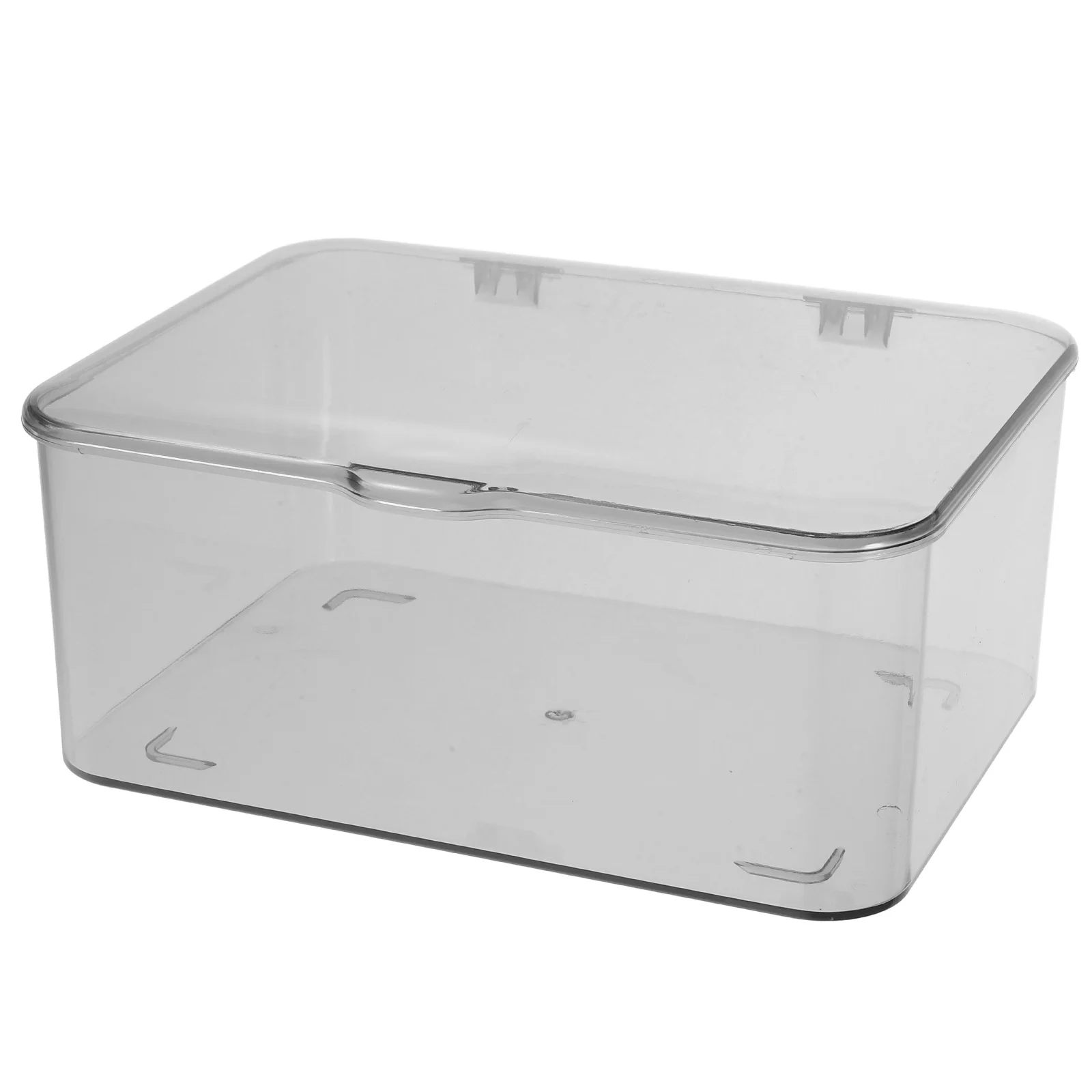 

Clear Desk Organizer with Lid Transparent PP Storage Box for Office Supplies Small Items Jewelry Craft Phone Desktop Storage