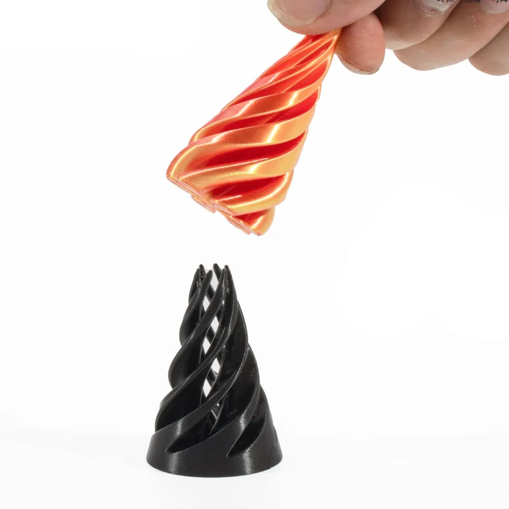 2Pcs Passthrough Sculpture 3D Printed Spiral Cone Toy Decorative Ornaments Impossible Pyramid Mini Helix Nut Helix Screw Toy