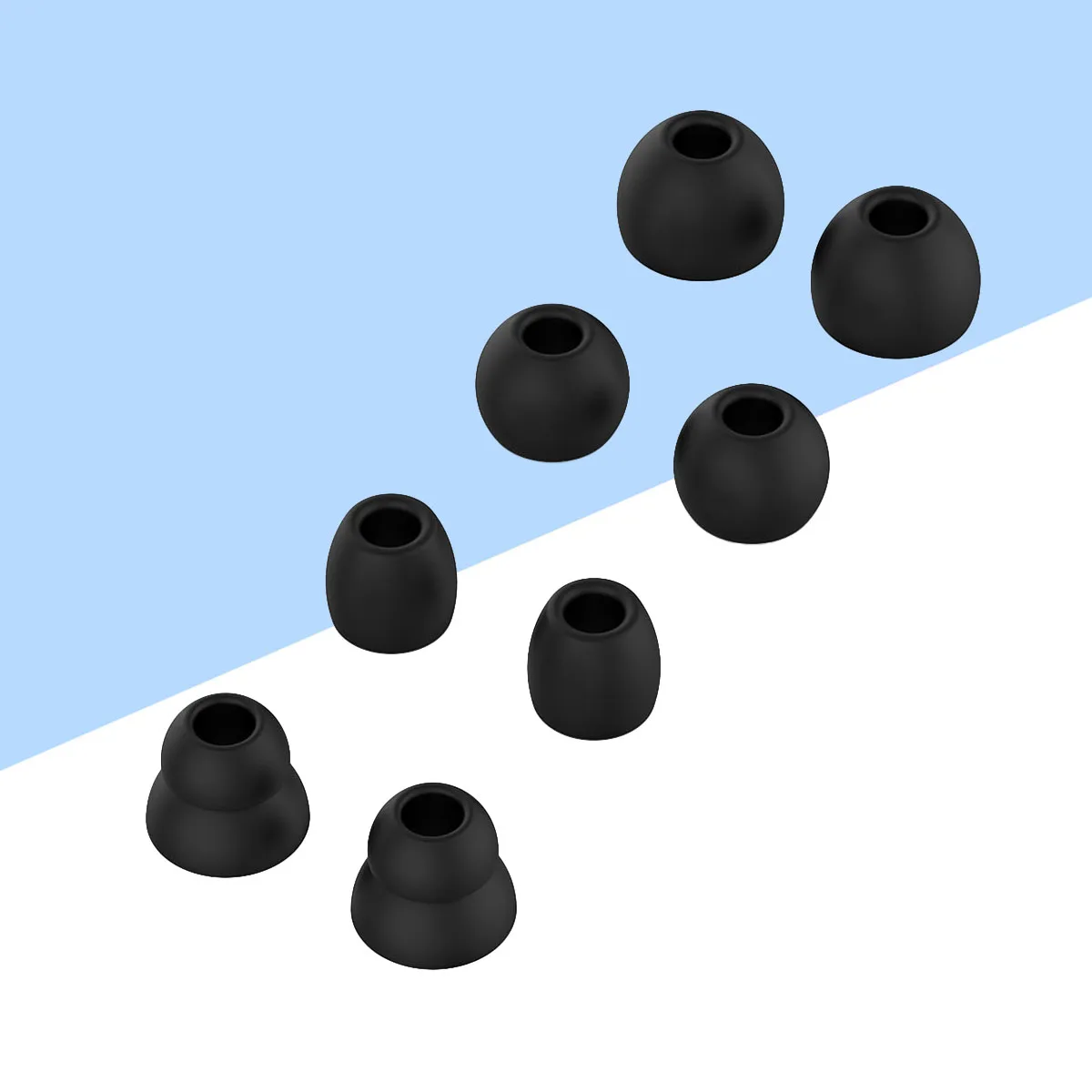 

8 Pcs Earphone Earbuds Cover Plugs Silicone Sleeve for Earplugs Black