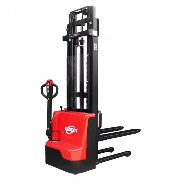 Hot Selling 1.2 Ton 1.5 Ton 3m Electric Walkie Stacker Pallet Lift Stacker Forklift Pallet Stacker