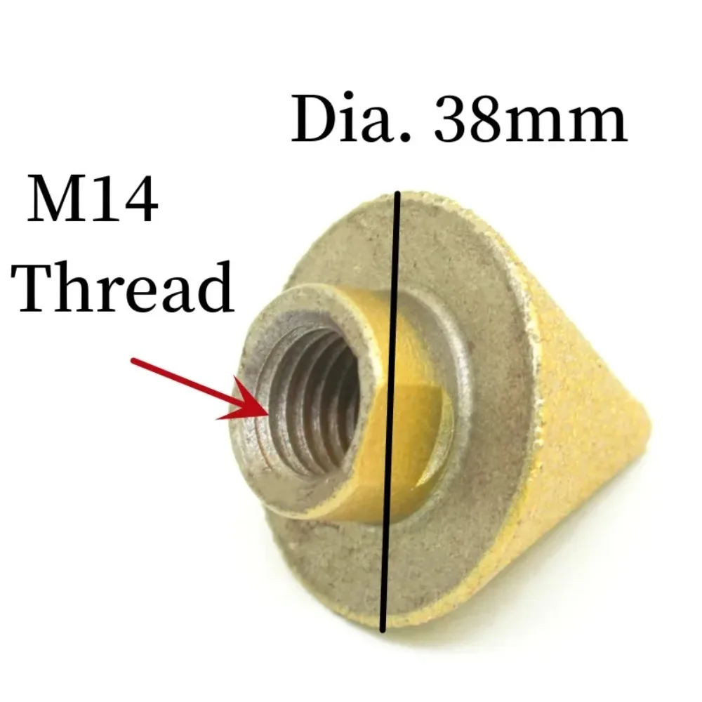 Imagem -06 - Bit de Chanfro Chanfrado de Diamante Cone Punching Expansão Broca Rebolo Polimento de Escultura M10 M14 Thread 38 mm 50 mm