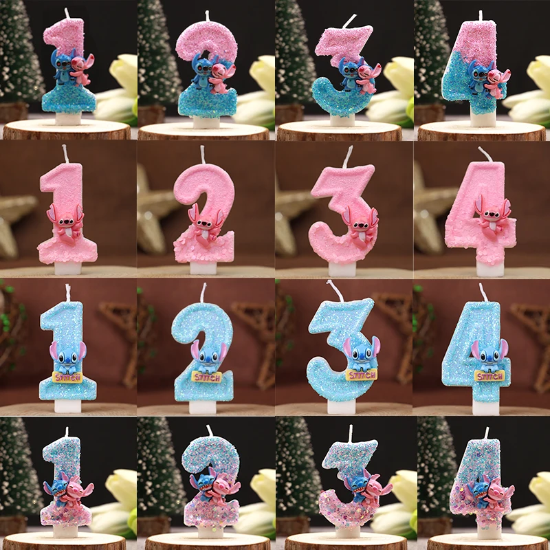 Punto e angelo Cake Topper Glitter 3D Numero 0-9 Candela Kid Girl Boy Festa di compleanno Decorazione torta Genere Rivela Baby Shower
