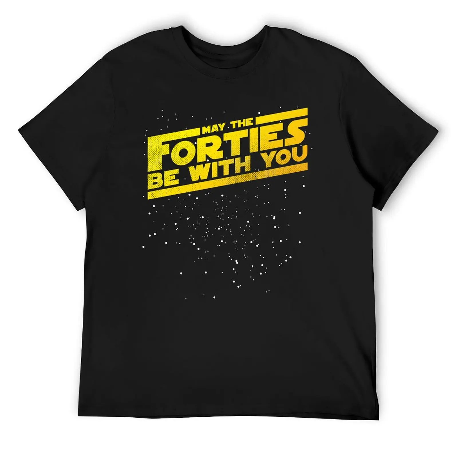 May The Forties Be With You Vintage 40th Birthday Distressed Star Illustration T-Shirt Aesthetic clothing anime shirts men