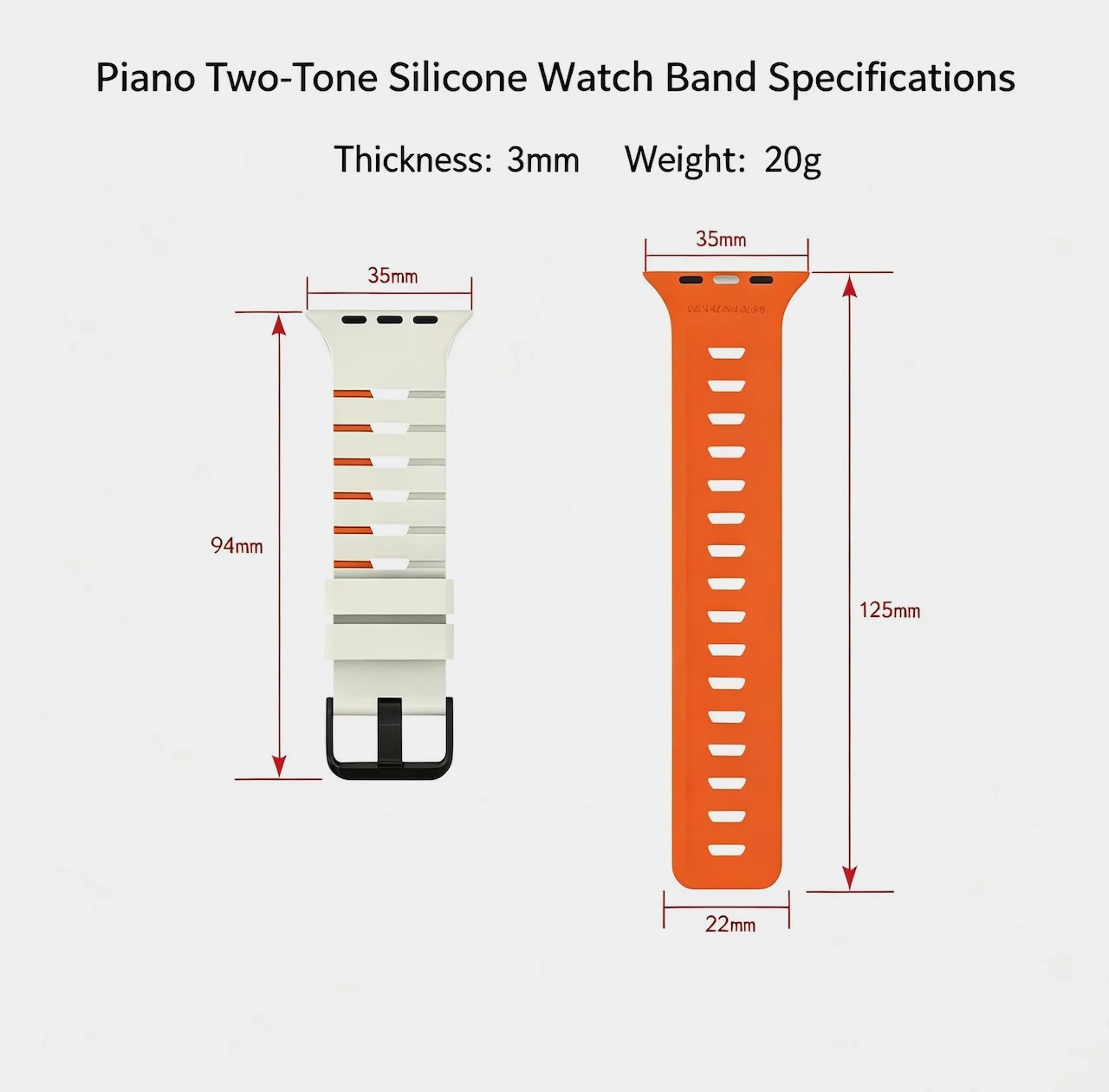 -Piano Grain Dual Color Silicone Sport Strap For Apple Watch Band Ultra 49mm 40mm 41mm 44mm 45mm 46mm Series 12 11 10 9 8 7 6 SE