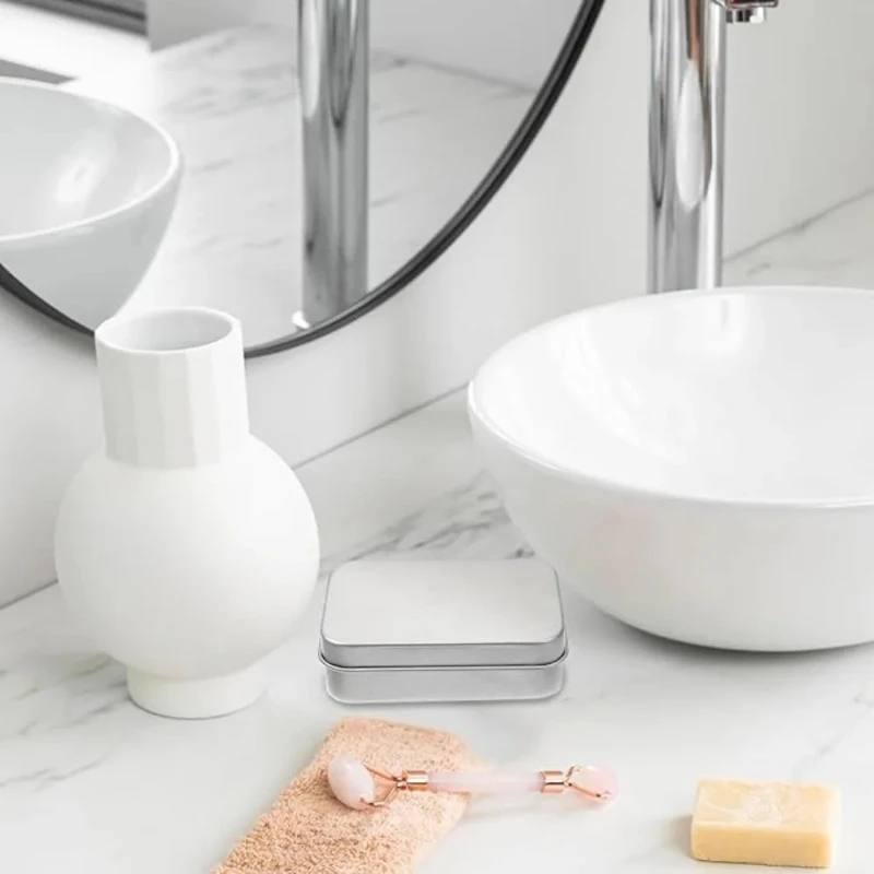 Picture 4: 1PC Portable Double-layer Aluminum Soap Dish with A Lid and Drainage Design Ideal for Travel Hotel Bathrooms and Outdoor Use