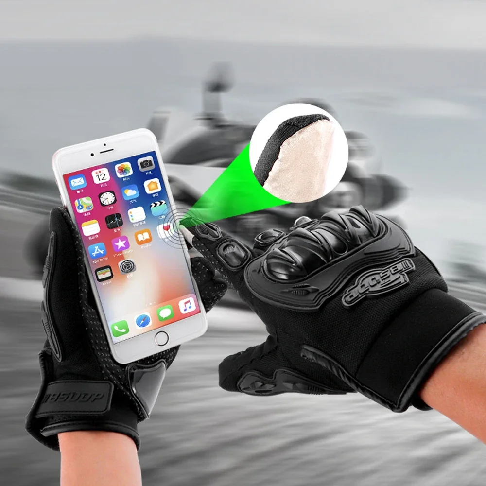 Summer Breathable Full Finger Motorcycle Gloves Non-slip Wear-resistant Motocross Racing Gloves Touch Screen Moto Biker Gloves