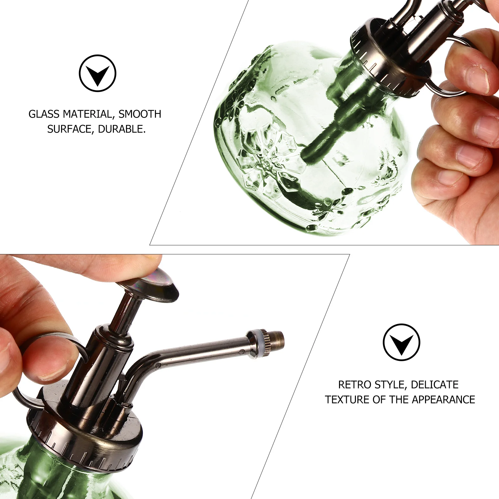 

1Pcs European Style Glass Watering Can with Pump Retro Design for Indoor Outdoor Plants Flower Spray Bottle Mist Sprayer