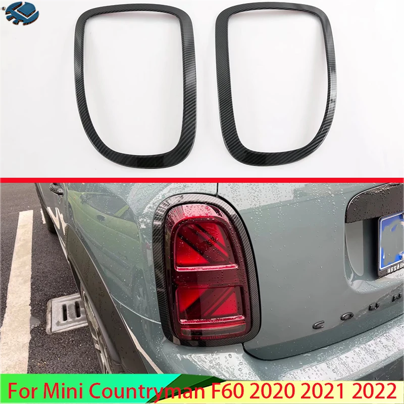 For Mini Countryman F60 2020 2021-2025 Car Accessories Carbon Fiber Style Trim Tail Light Rear Back Frame Lamp Cover molding