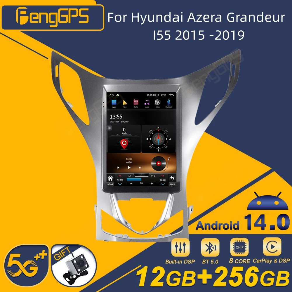 

For Hyundai Azera Grandeur I55 2015-2019 Android Car Radio Wireless Carplay Stereo Receiver Autoradio Multimedia Player GPS Navi