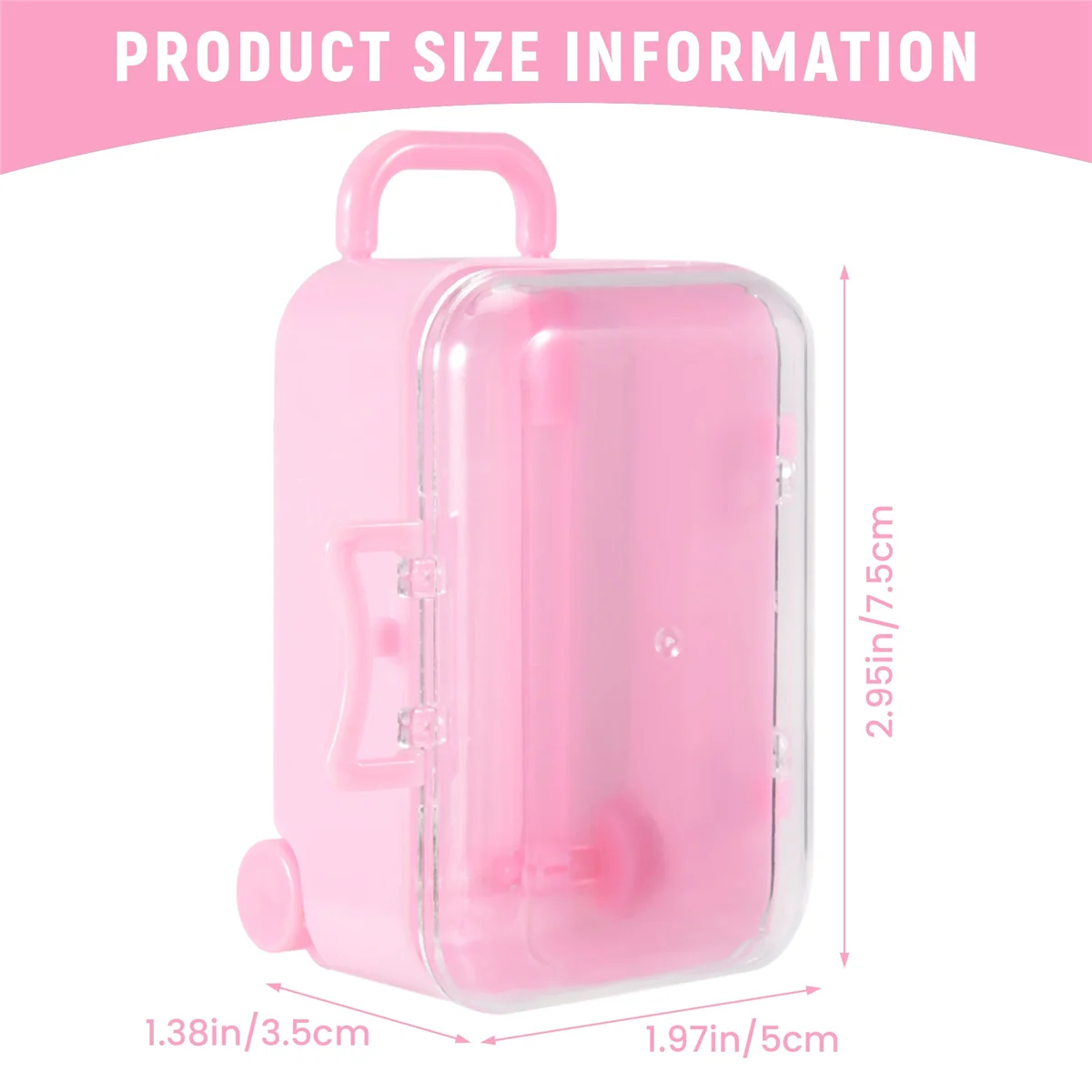 Pink mini roller travel suitcase candy box personality wedding candy box luggage trolley case candy toy small storage box