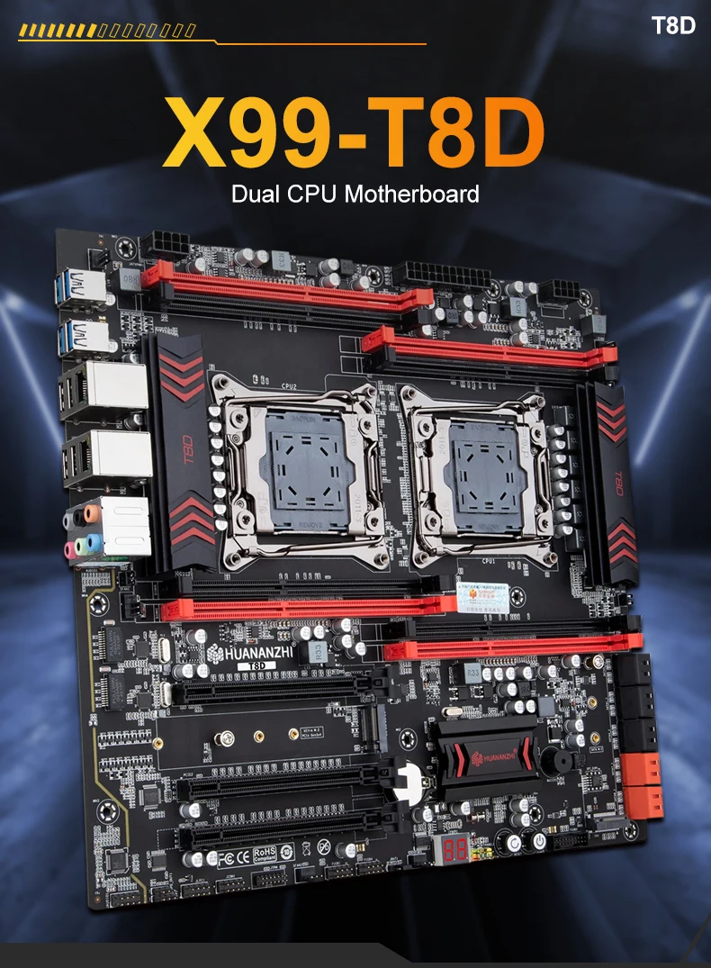 HUANANZHI X99-T8D DUAL Motherboard LGA 2011-3 XEON X99 Motherboard Support CPU E5 Series