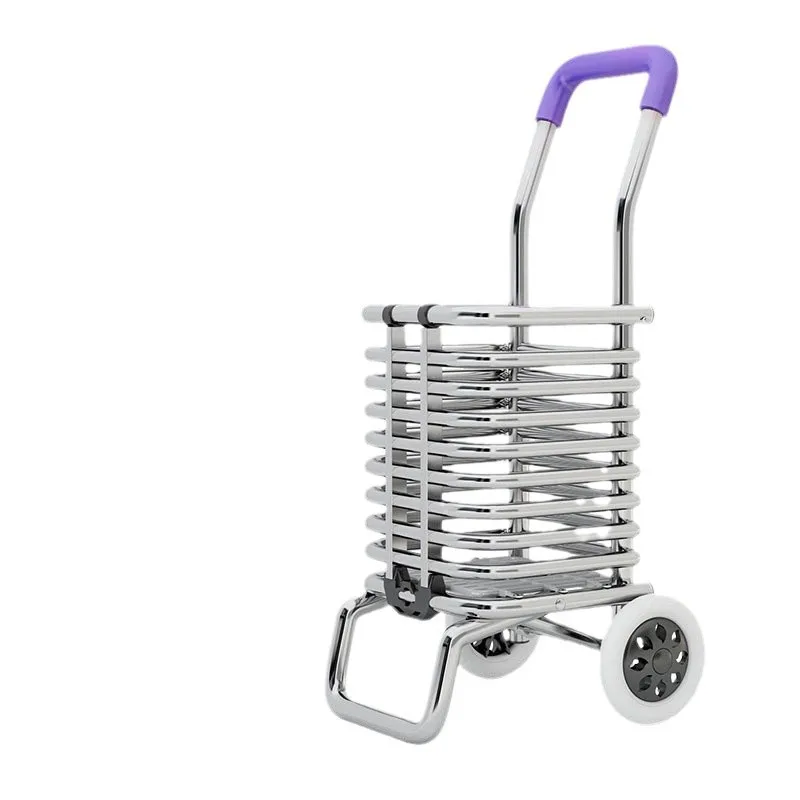 

Small size foldable four-wheel portable large-capacity shopping cart for supermarkets