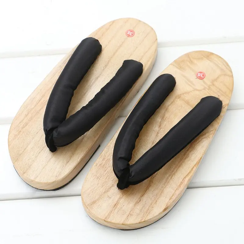 

Samurai Men Women Geta Clogs Traditional Yukata Natural Wooden Flip Flops Toe Shoes Sandals Slippers