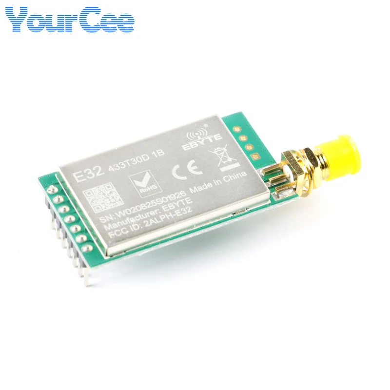 Módulo inalámbrico LoRa RF Wifi, E32-433T30D SX1278, 433MHZ, UART, 100mW, puerto serie, módulo TX RX, interfaz de antena de SMA-K