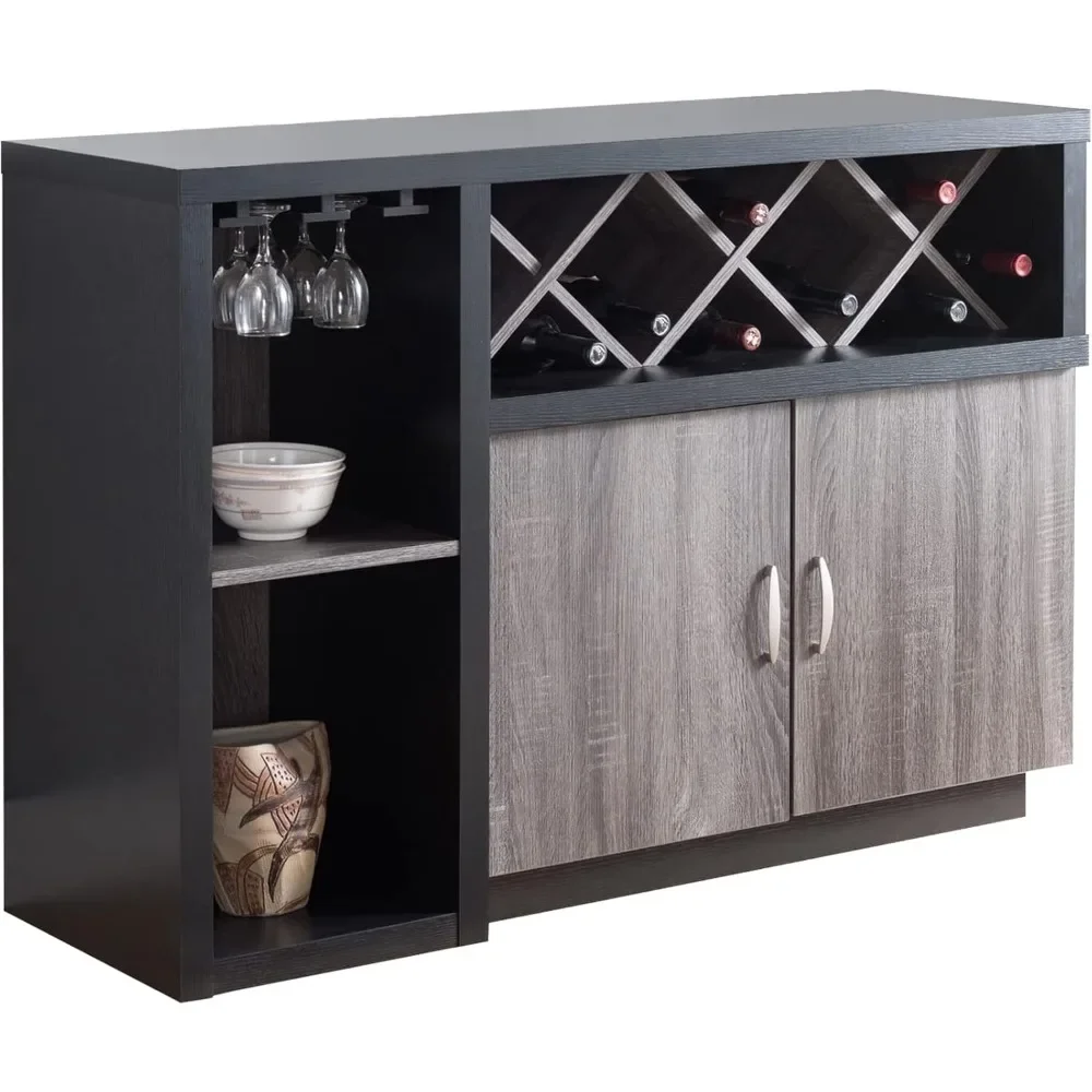 

Bar Cabinet Furniture, Individual Storage for Wine and Wine Rackt, Multifunctional Liquor Cabinet for Kitchen and Dining Room