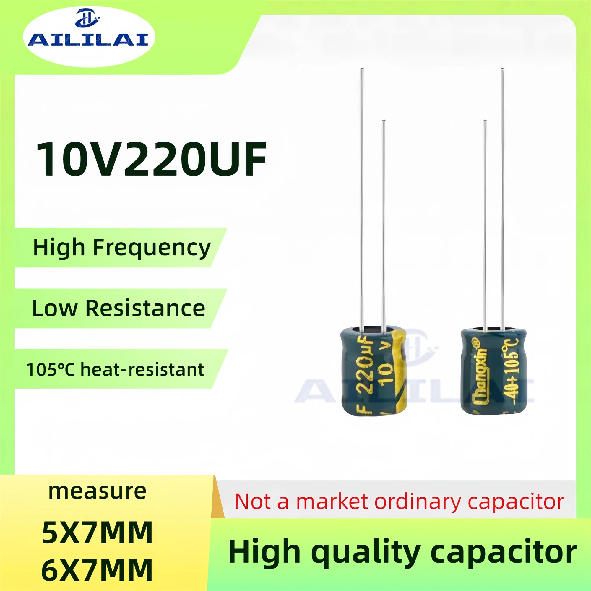 50PCS Original 10v220uf Low ESR/Impedance High Frequency 10V 220UF Aluminum Electrolytic Capacitor Size 5*7 6*7 10V220UF