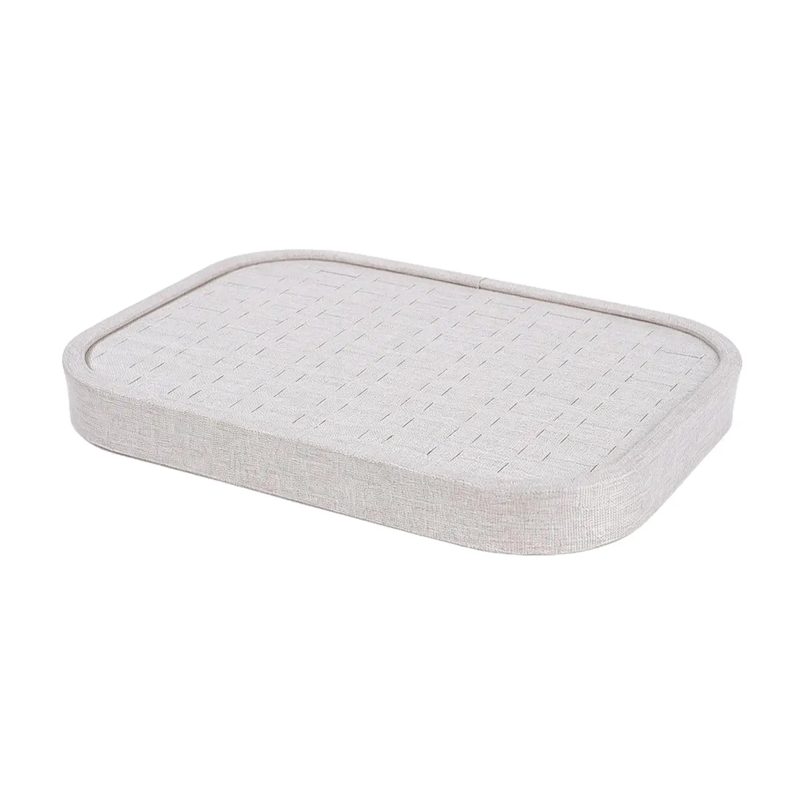 Linen Jewelry Tray Storage Box with Padded Interior Flat Display Surface Organizer for Small Jewelry Pieces for Retail