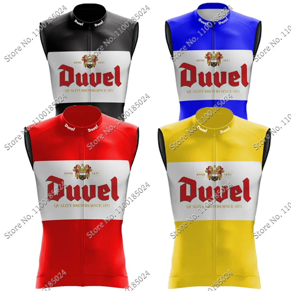 Duvel Team 2022 Winter Sleeveless Jerseys Belgium Retro Bicycle Vest Cycling Jersey Mens Warm Bike Clothing Maillot Gilet