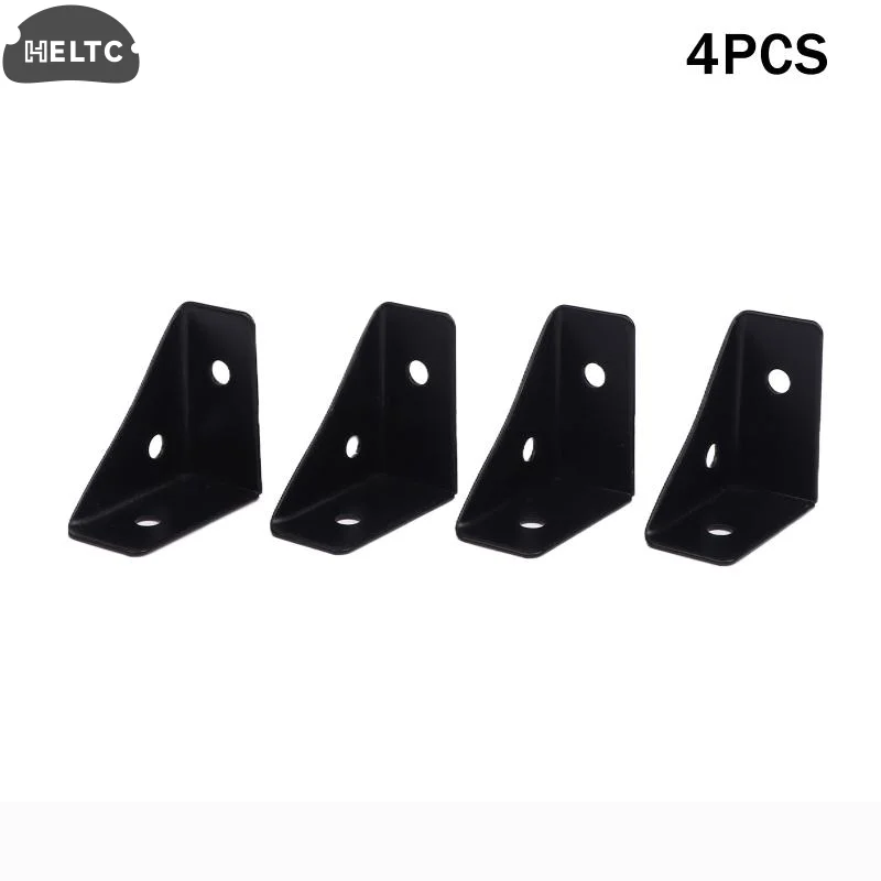 4PCS Right Triangle Corner Supports White Black Wooden Furniture Corner Connector Fasteners Suitable For Beds Cabinets