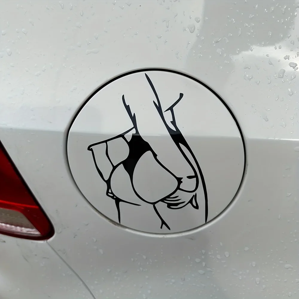 With A Crooked Bumpy Body Beauty Decals To Spice Up Your Car Sticker Decoration Fuel Tank Cap External Accessories Vinyl Decals
