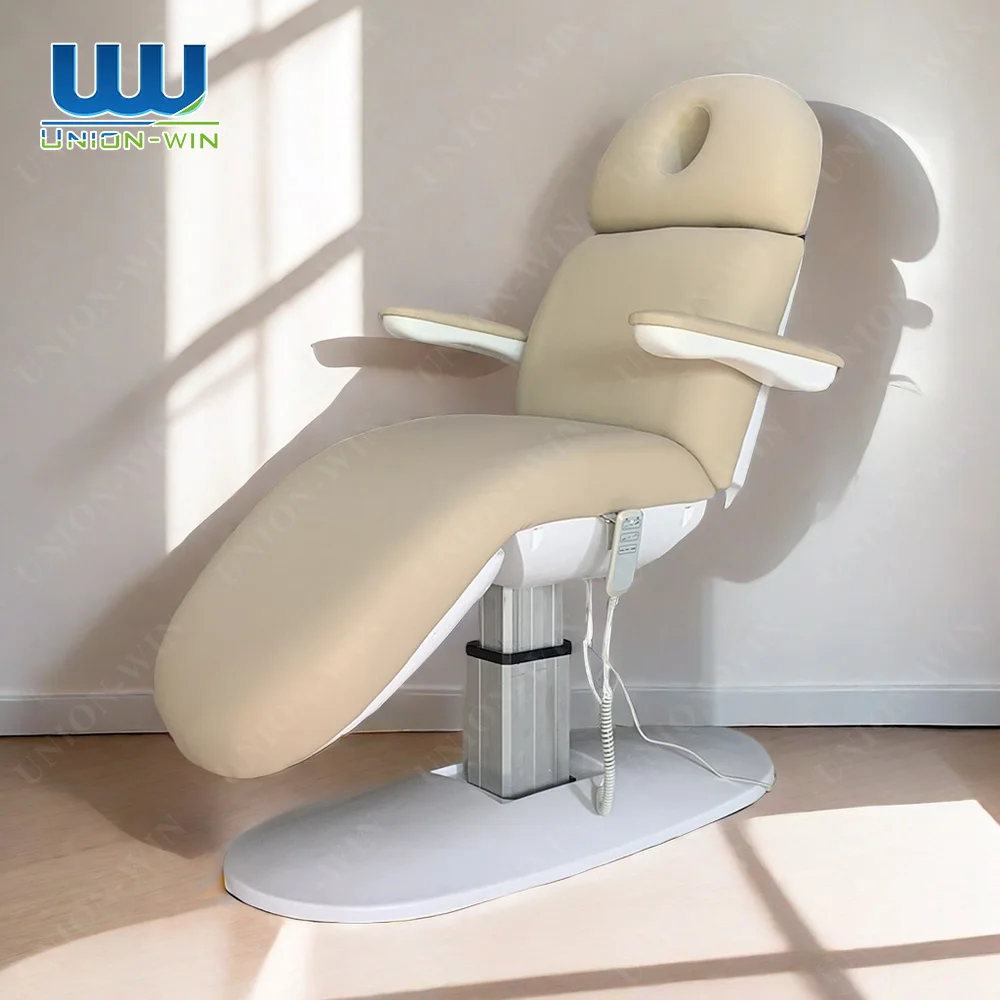 Union Win الأثاث الداخلي الأزرق سبا توبر فاخر تمديد رمش طاولة مستحضرات التجميل الكهربائية طاولة التجميل تدليك لاش السرير #2