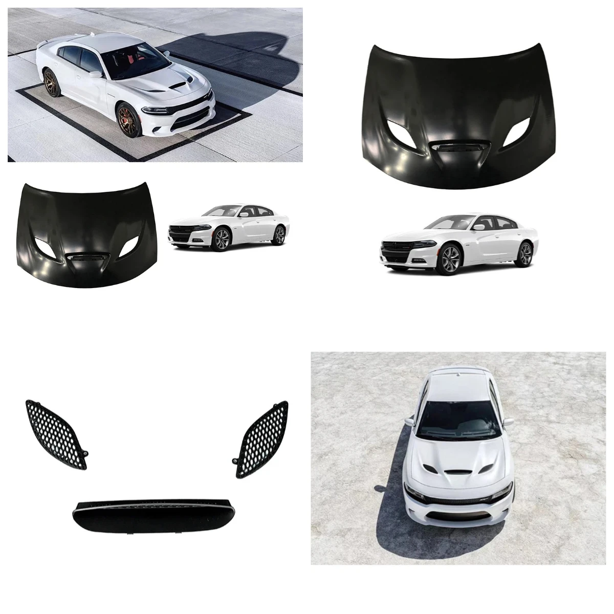

stlf Srt Hellcat Style Sheet Metal Stamping Aluminum Hood For Charger 2015-2026