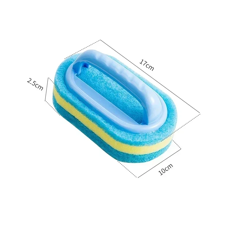 Kitchen Bathroom Toilet Cleaning magic sponge Glass Wall Cleaning Bath Brush Handle Sponge Ceramic Window Slot Clean Brush