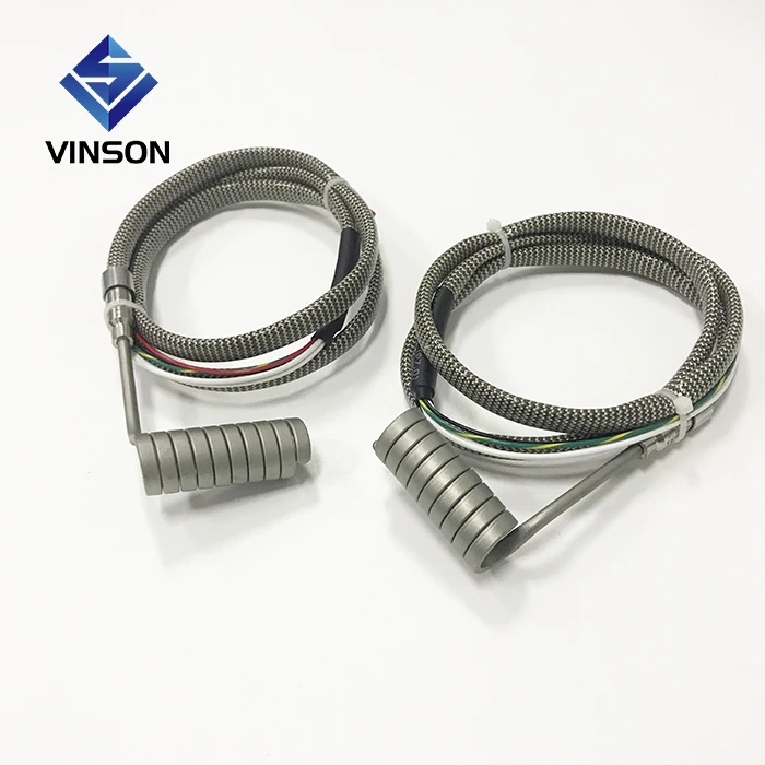 Customized 25x63mm 19*40Mm 220V 100W 350W Coil Spring Hot Runner Nozzle Heater With Thermocouple For Injection Molding Machine