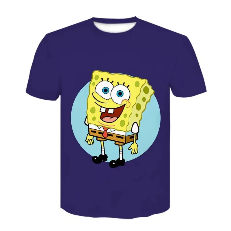 SpongeBob SquarePants Co-branded Printed Star Japanese Two-dimensional Short-sleeved Couple Wear Korean Style Clothes Summer