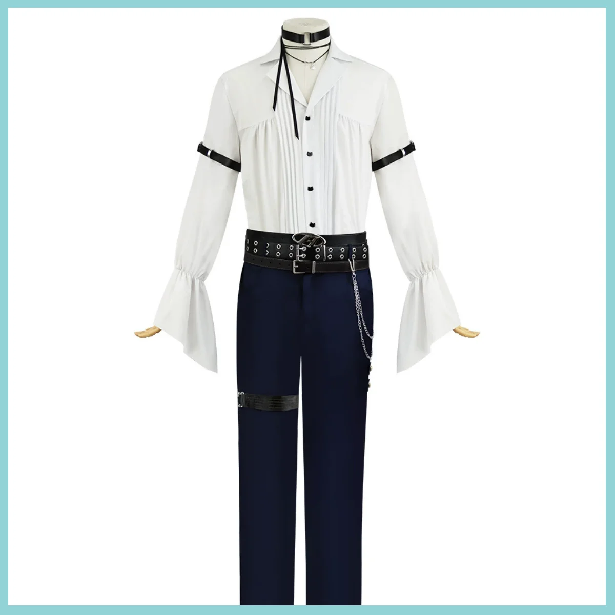 الظاهري YouTuber Aza تأثيري حلي VTuber الأسود بولي Coat معطف موحد مجموعة كاملة شعر مستعار الكبار رجل امرأة كرنفال هالوين البدلة