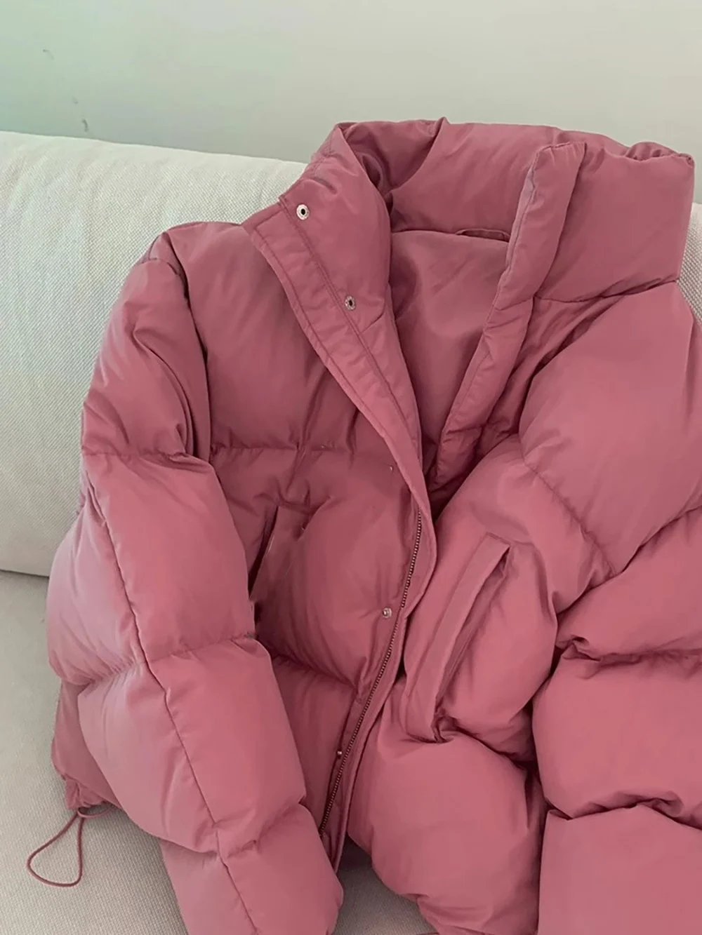 Women Padded Jacket Winter Puffer Bread Cotton Coats Outerwear Casual Stand Collar Pink Parkas Female Thick Warm Quilted Jackets