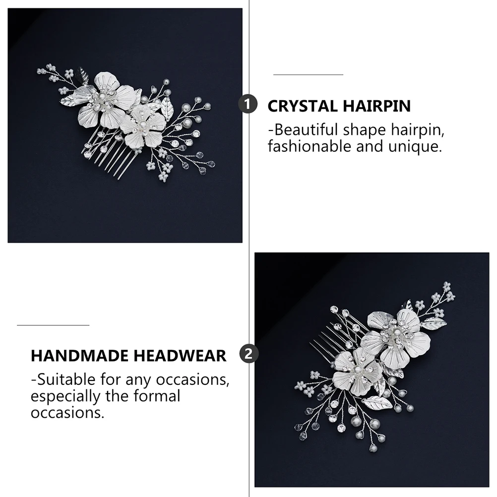 

Pearl Comb Hair Accessories Crystal Decor Bridal Hairb Headb Bridesmaid Vintage Hairstyle Traditional Chinese Elegant Formal